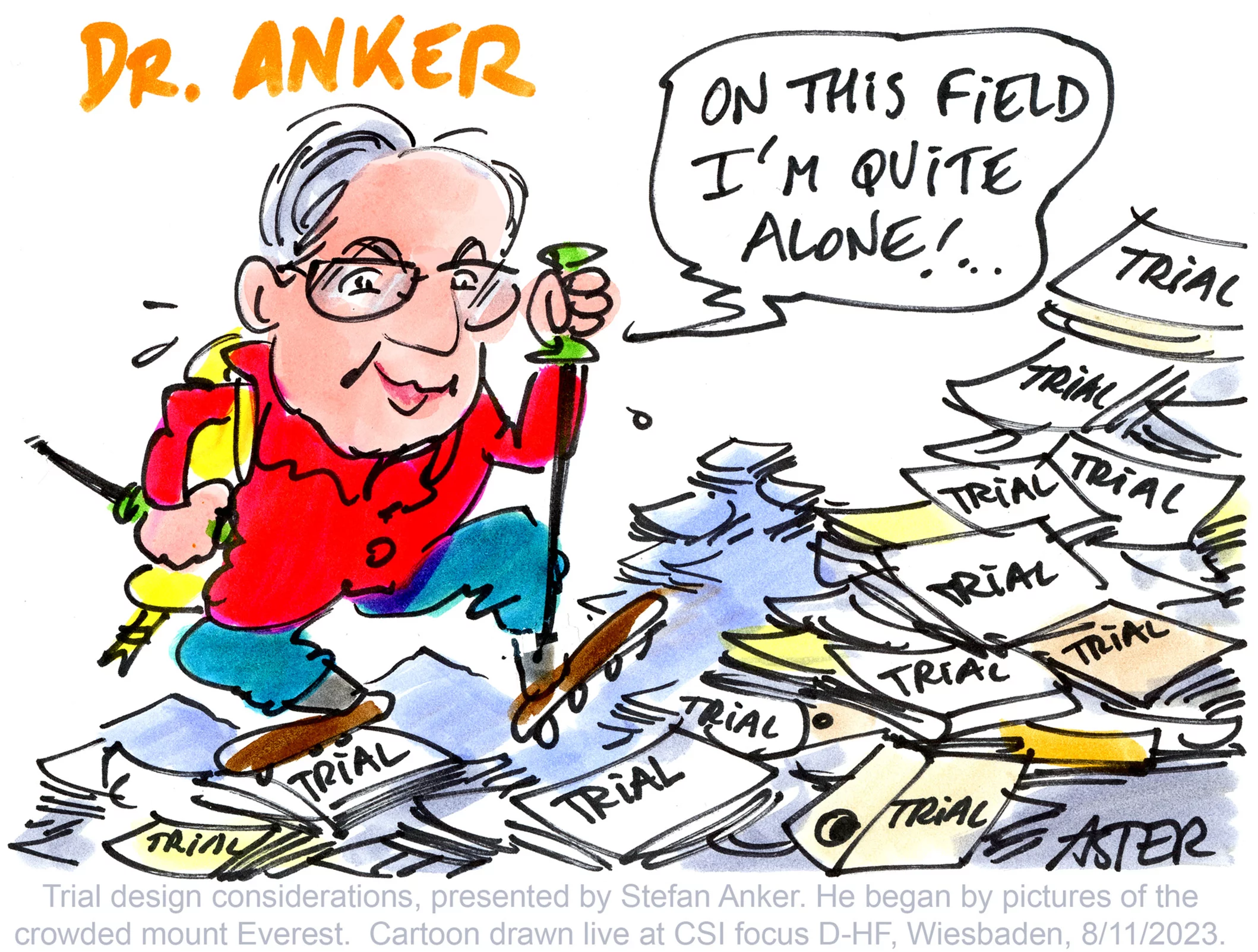 Caricature en direct pendant le congrès CSI de décembre 2023